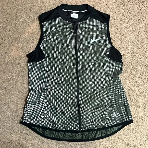 NIKE Running Vest Aeroloft Flash 800 Goose Down Military‎ Green Camo Medium - Picture 3 of 8